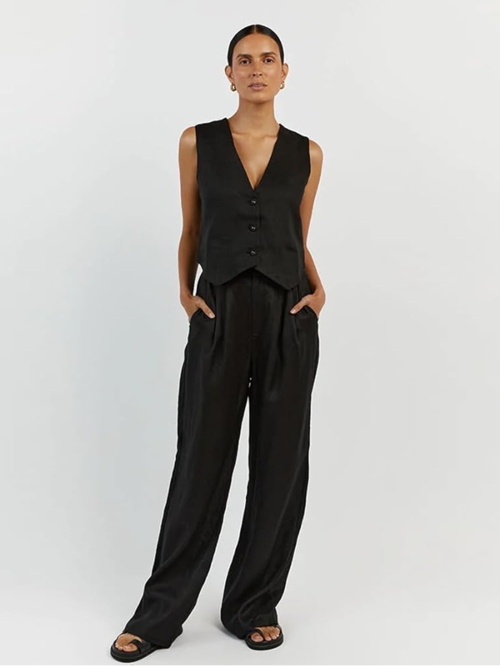 NWT COMMENSE Cotton Casual Pants Set Xsmall Black